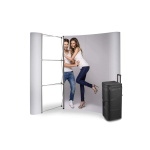 Parodos sienelė Magnetic Pop Up Standard - 3x3, lenkta, į lagaminą