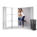 Parodos sienelė Magnetic Pop Up Standard - 3x4, lenkta, į lagaminas parodų stendas