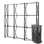 Parodos sienelė Black Pro Magnetic Pop Up 3x3 tiesi į lagaminas parodų stendas