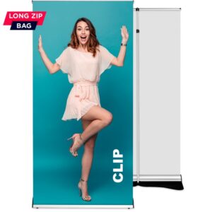 Roll up Clip 85x220 - grafikos mainų sistema, reguliuojamas stiebas