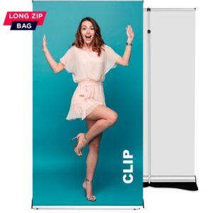 Roll up Clip 100x220 - grafikos mainų sistema, reguliuojamas stiebas