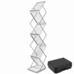 Brošiūrų stovas Montana A4 į lagaminą SOLID - sidabras