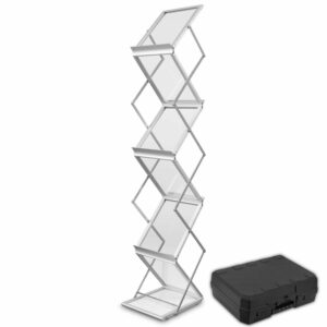 Brošiūrų stovas Montana A4 į lagaminą SOLID - sidabras