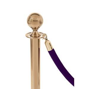 Atitvėrimo stulpelio virvė veliūrinė violetinė - auksinis antgalis