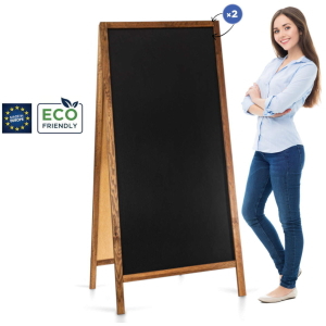 Medinis reklaminis lauko stovas Classic XL (72x160 cm) - rudos