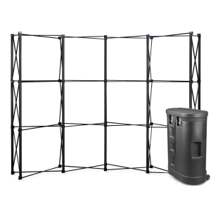 Parodos sienelė Black Pro Magnetic Pop Up 3x4 lenkta į lagaminas parodų stendas