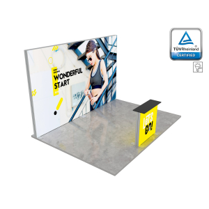LUNIX™ parodos stendas 12 m² (4x3) pusiasalis