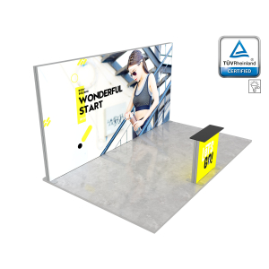LUNIX™ parodos stendas 15 m² (5x3) pusiasalis