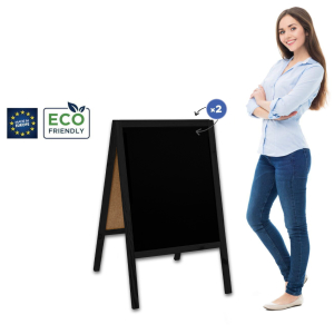 Medinis reklaminis lauko stovas Classic M (60x100 cm) - juoda