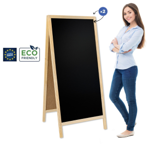 Medinis reklaminis lauko stovas Classic XL (72x160 cm) - natūralus