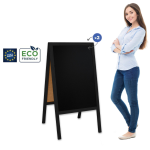 Medinis reklaminis lauko stovas Classic L (61x118 cm) - juoda