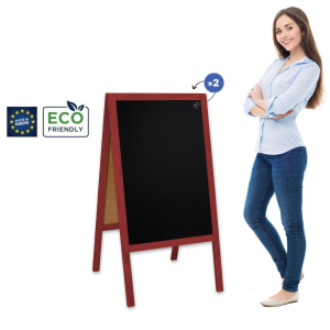Medinis reklaminis lauko stovas Classic L (61x118 cm) - raudona