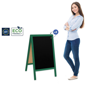 Medinis reklaminis lauko stovas Classic S (51x90 cm) - žalias