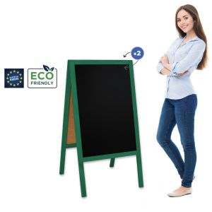 Medinis reklaminis lauko stovas Classic L (61x118 cm) - žalias