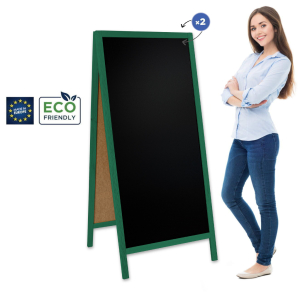 Medinis reklaminis lauko stovas Classic XL (72x160 cm) - žalias